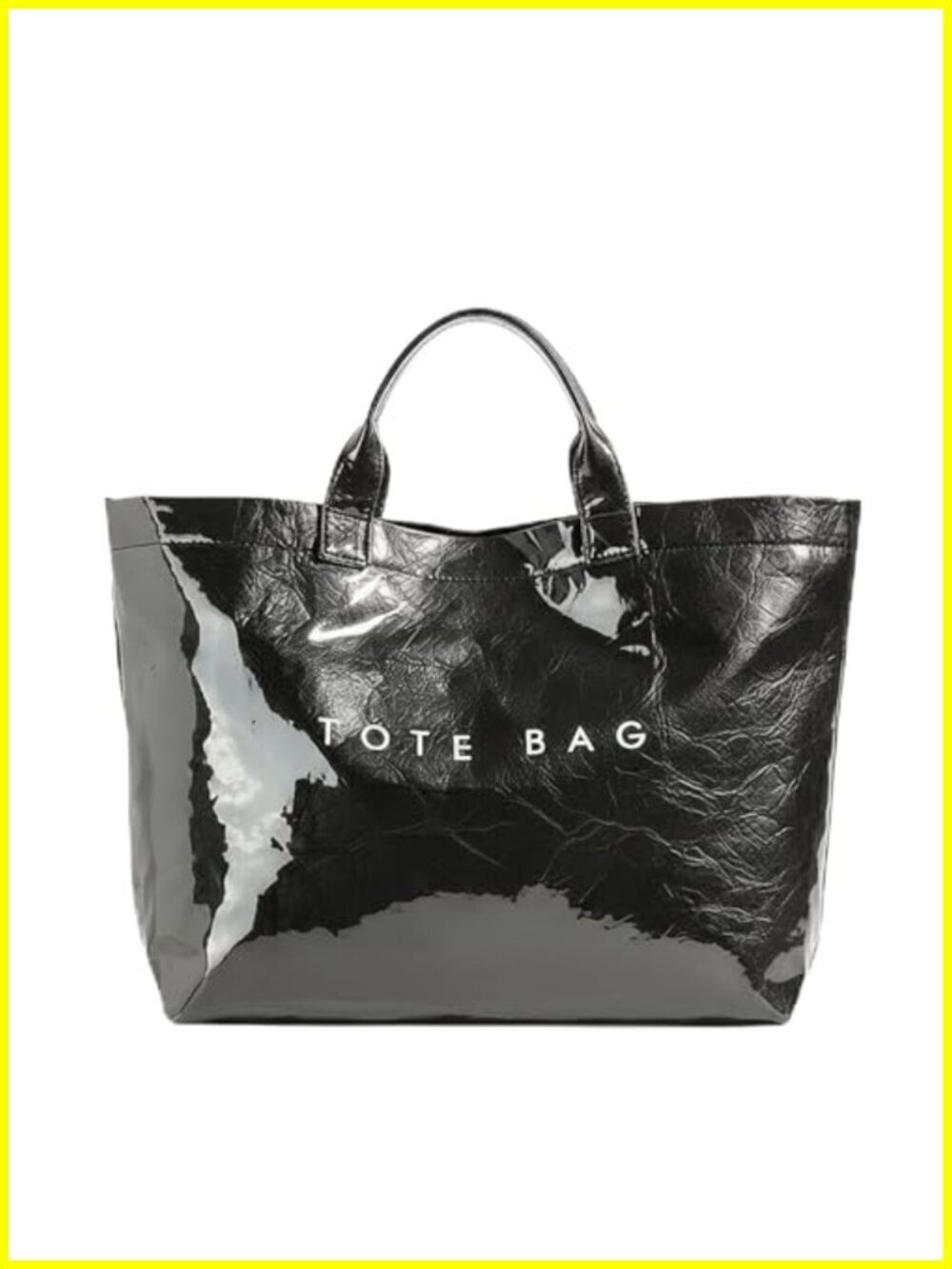 Checkered Tote Bag, Large Waterproof PVC Shoulder Bag with Canvas Lining